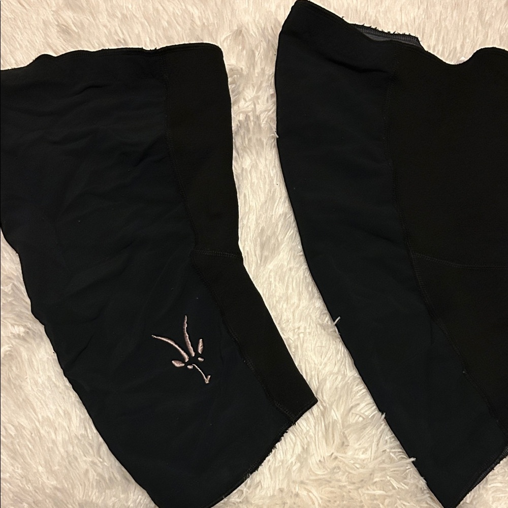 Black Merino Knee Warmers  with IBEX Logo